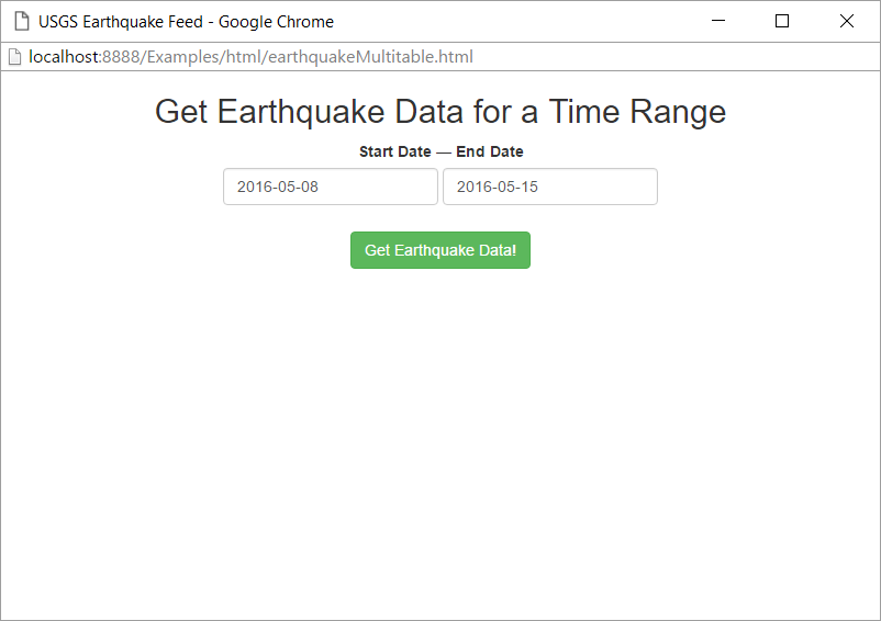 "The connector interface displays four input fields with labels for date ranges."